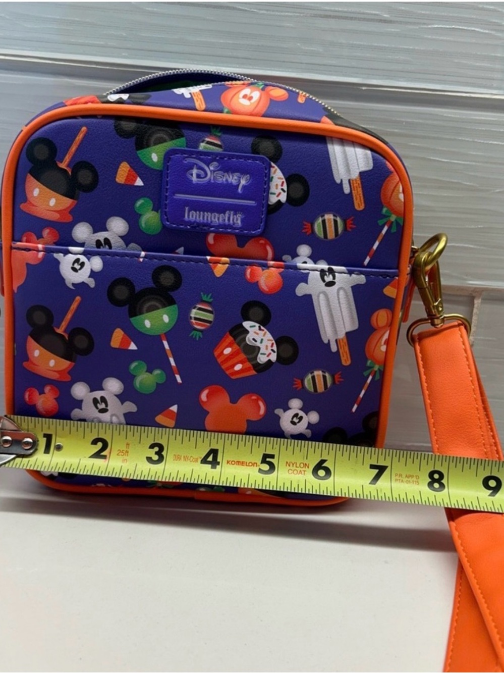 Loungefly Purple Halloween Treats Crossbody Bag with Orange Trim - Picture 5 of 5